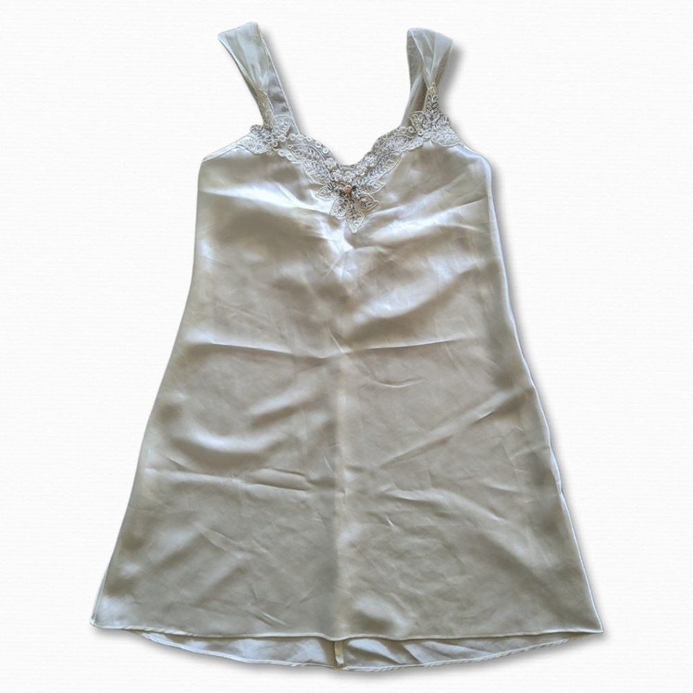 Vintage Cream California Dynasty Wedding Lingerie Negligee Nightgown sleepwear